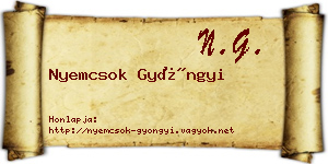 Nyemcsok Gyöngyi névjegykártya
