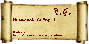 Nyemcsok Gyöngyi névjegykártya